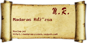 Madaras Rózsa névjegykártya