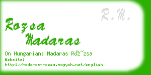 rozsa madaras business card